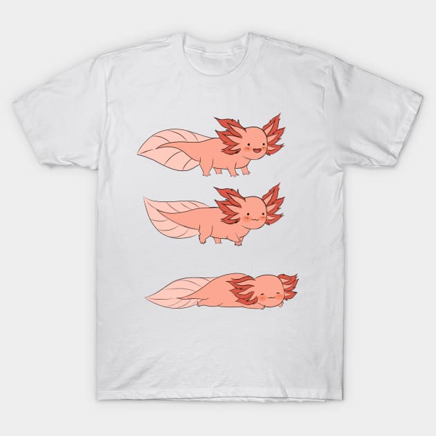 Axolotl Walk T-Shirt by Cuteskitty